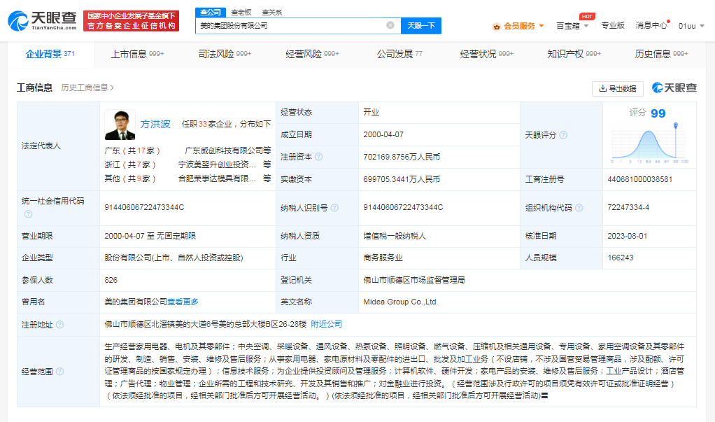美的集团增资至70.2亿