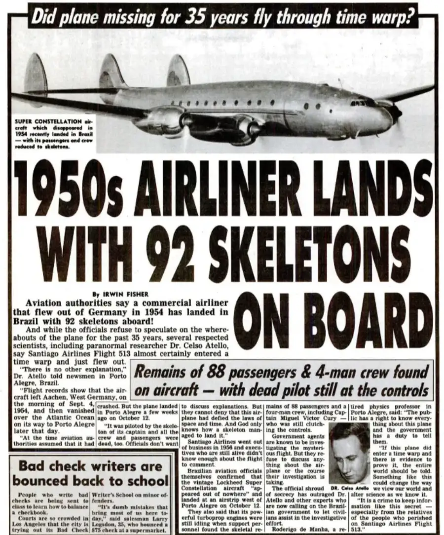 圣地亚哥513航班事件 飞机事故空中飞行35年后降落