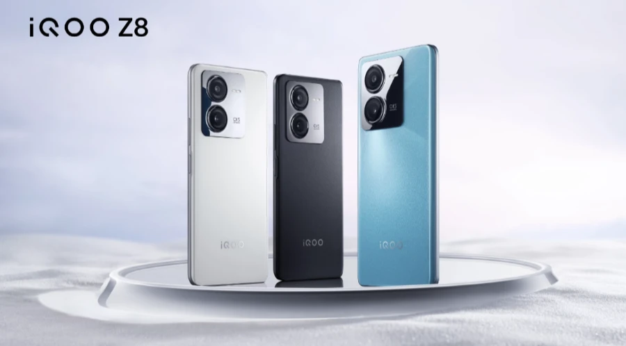 iQOO Z8 手机外观公布三款配色搭载零感蓝光原彩屏