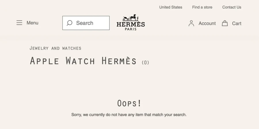 苹果发布会前夕 爱马仕Hermès官网下架了Apple Watch全系列皮表带