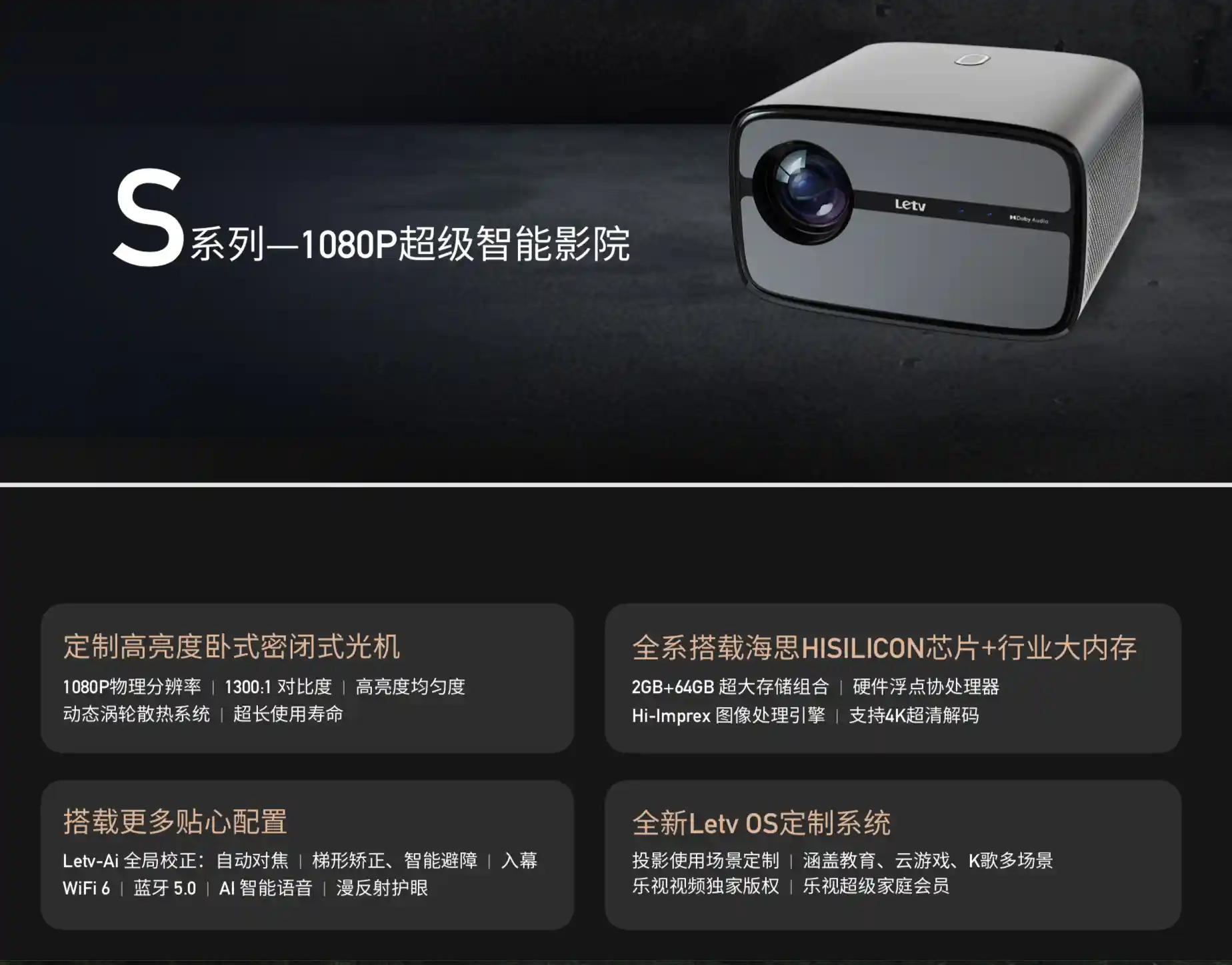 乐视四天半工作制后放大招，发布全球率先上市的4K单片式LCD投影仪