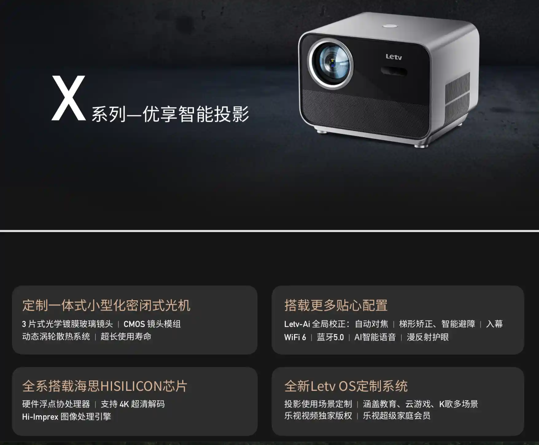 乐视四天半工作制后放大招，发布全球率先上市的4K单片式LCD投影仪