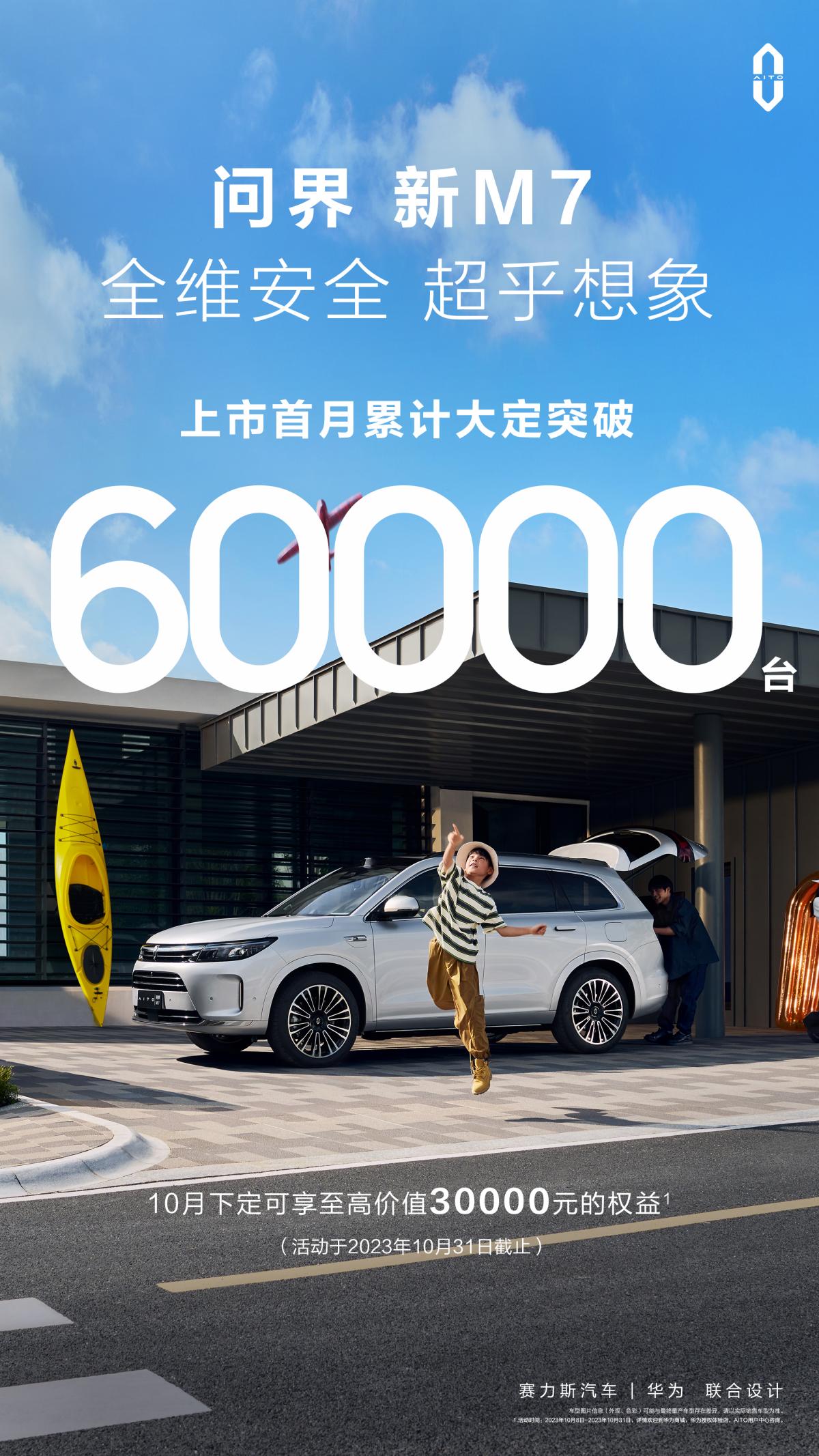 购车优惠再加码,问界新M7延迟交付最高补贴10000元 !