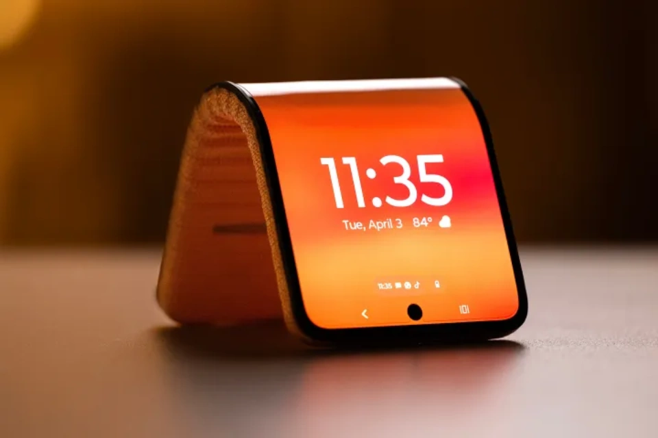 摩托罗拉Motorola可卷曲屏幕概念手机Android系统 是手机也是手环