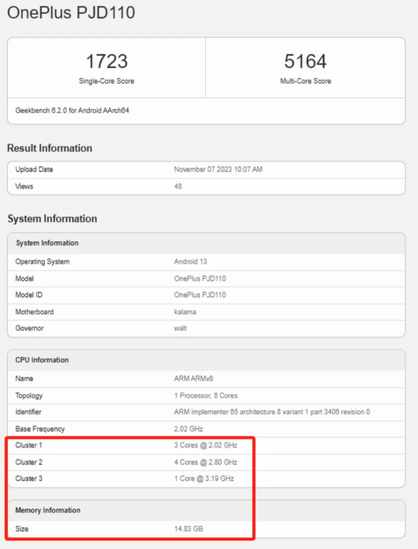 疑似OnePlus 12R手机现身Geekbench跑分平台 详细配置泄露