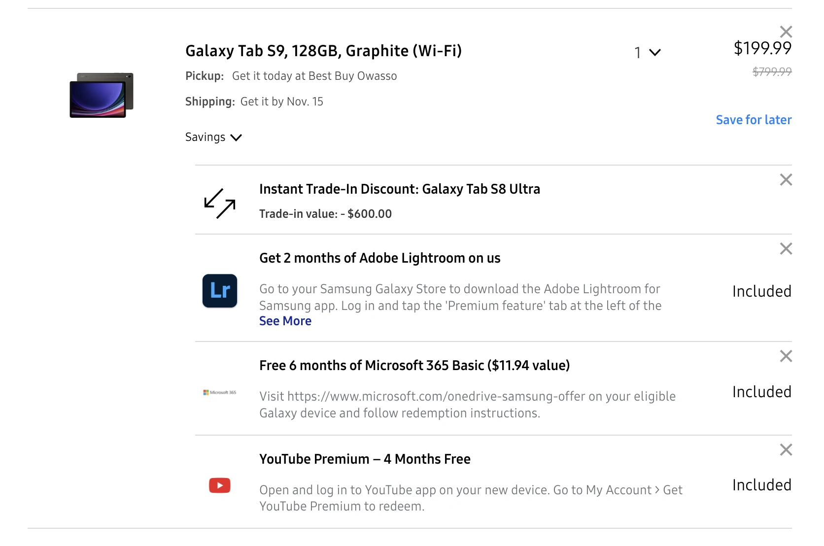 Samsung Galaxy Tab S9平板电脑这样买仅199.99美元 三星美国官网杀疯了！