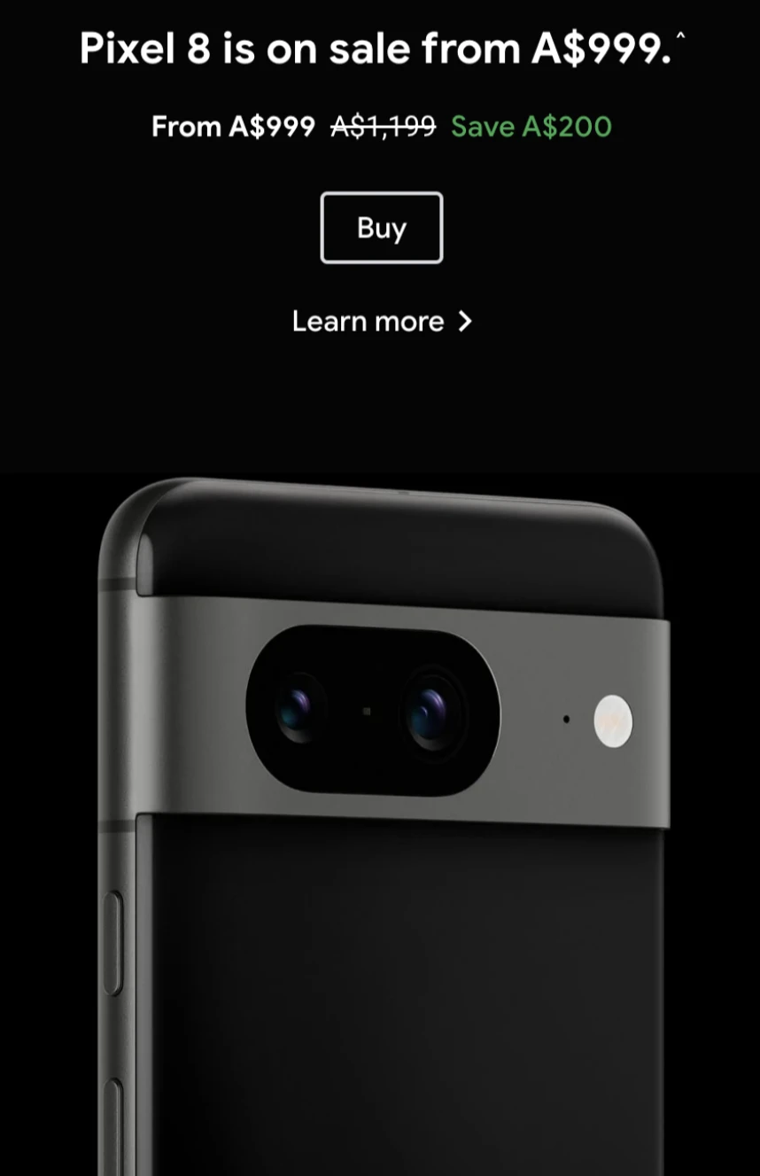 澳大利亚Google Store黑色星期五特惠已开始 Pixel 8节省200澳元