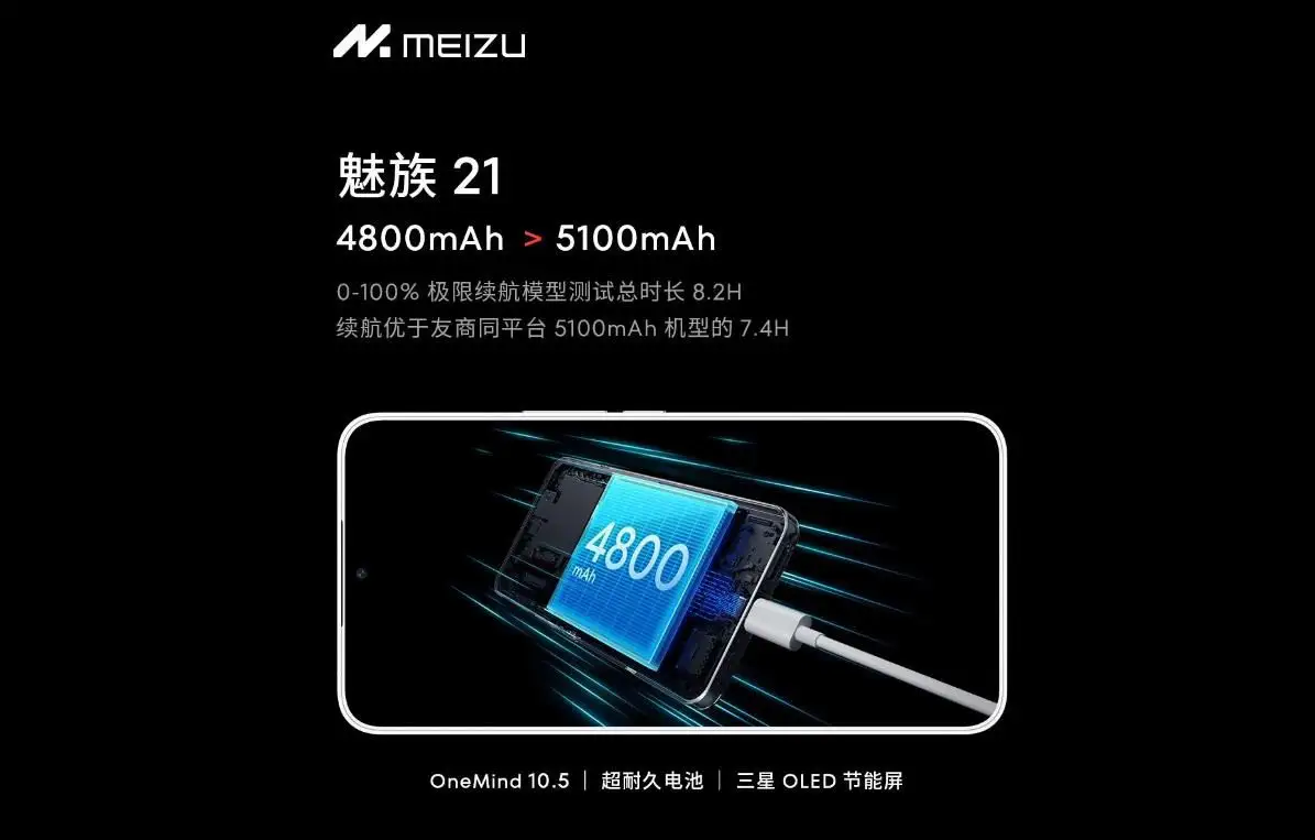 魅族 21手机预热：内置4800mAh电池