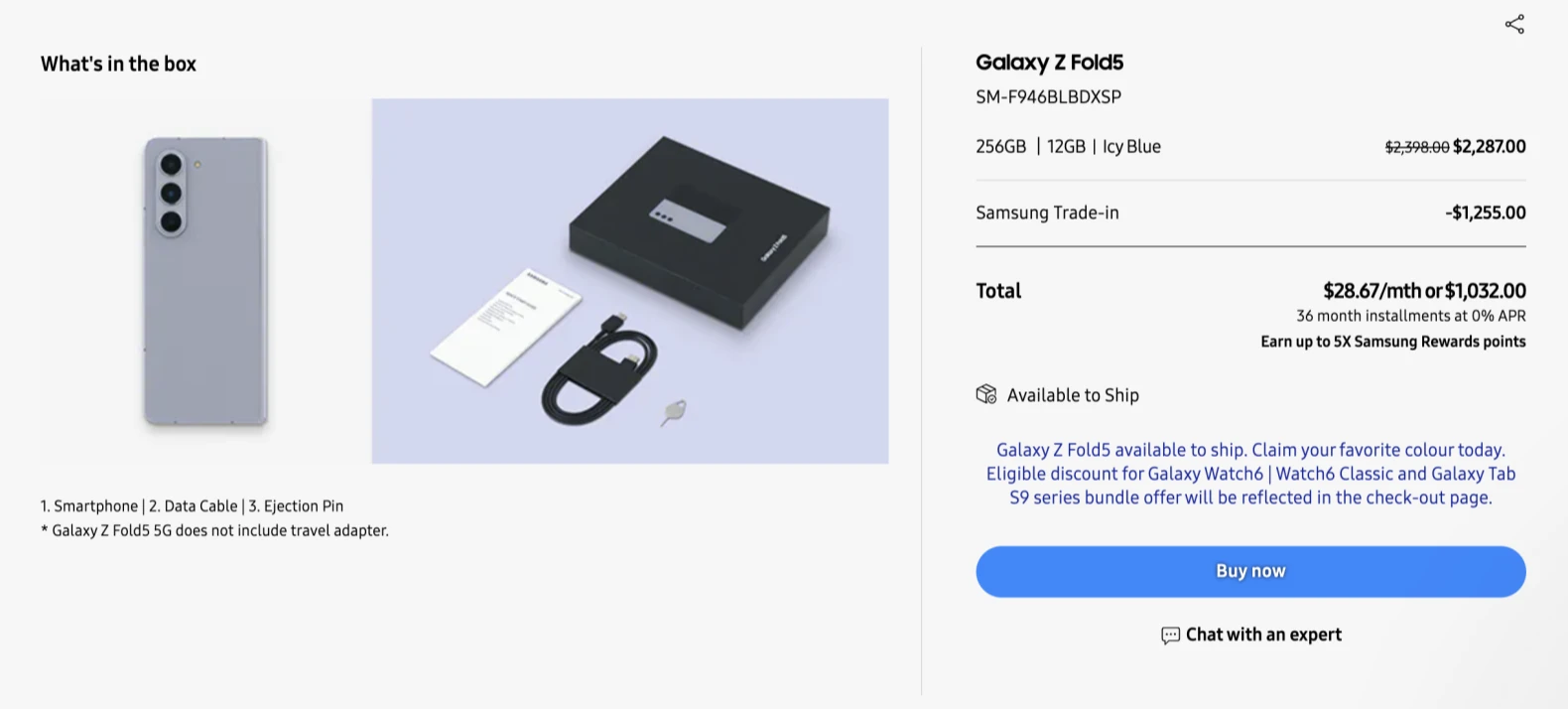 新加坡三星官网这样买Samsung Galaxy Z Fold5仅1032新币，节省1255新币