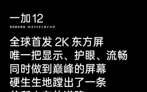 一加OnePlus 12手机预热：全球首发2K东方屏