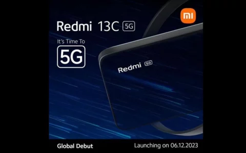 小米xiaomi Redmi 13C手机将于12月6日在印度发布