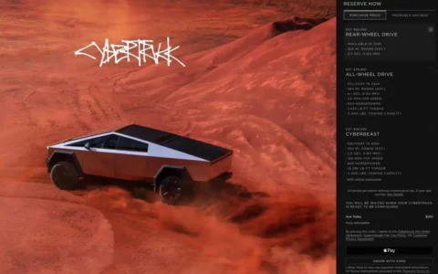 特斯拉Tesla Cybertruck纯电皮卡上架 起售价60990美元