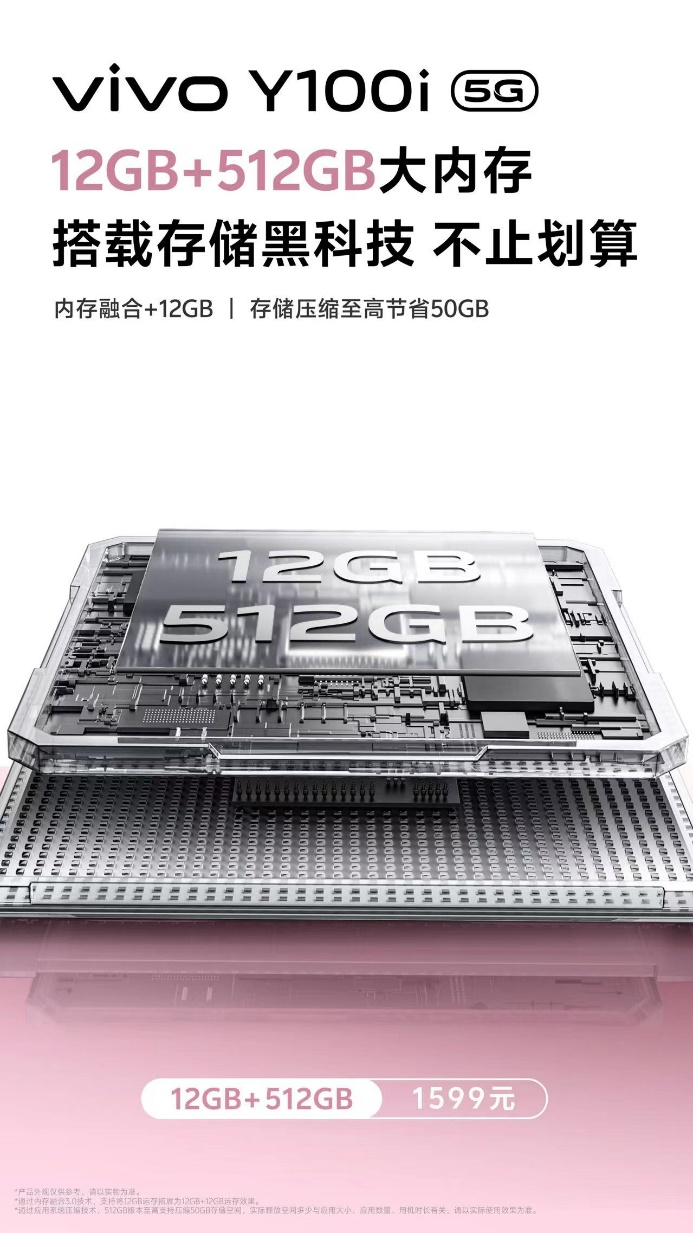vivo Y100i今日开售：最划算的512GB大存储手机仅1599元