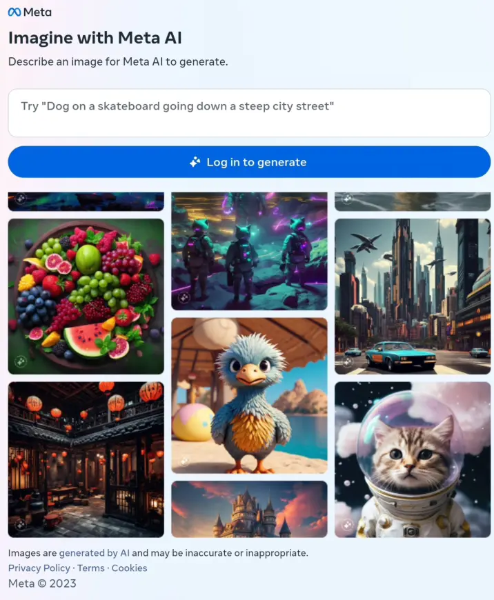 Meta推出独立的AI图像生成器Imagine with Meta，支持自然语言描述