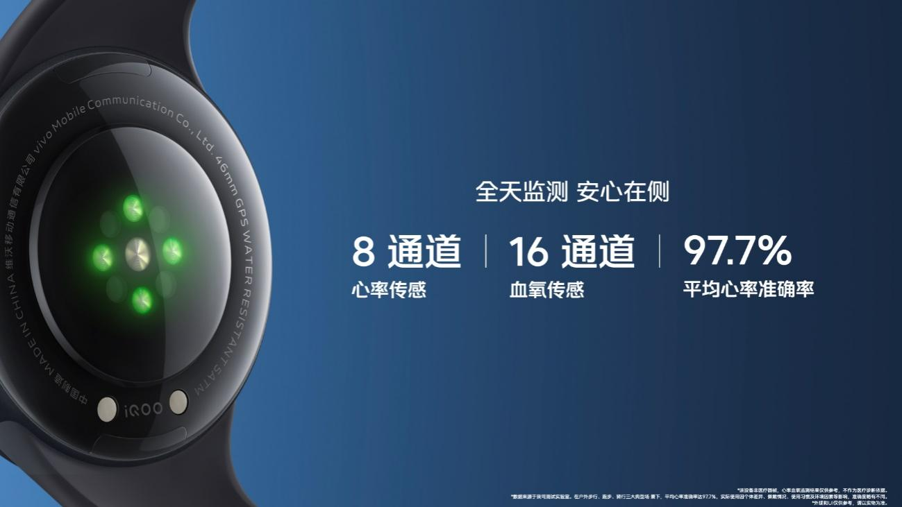 iQOO WATCH首销优惠仅1049元 支持多通道健康运动监测