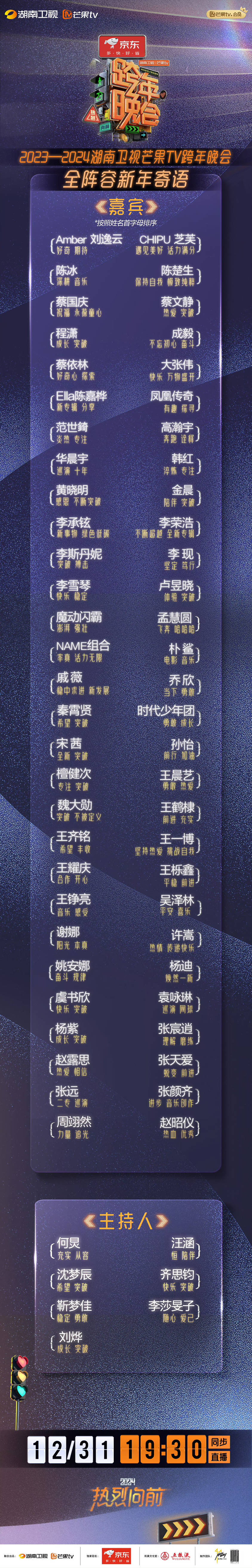 定了！12月31日19时30分，来华为视频看2023-2024湖南卫视芒果TV跨年晚会 