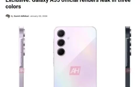 三星Samsung Galaxy A55官方渲染图曝光：金属中框设计，采用全新设计语言