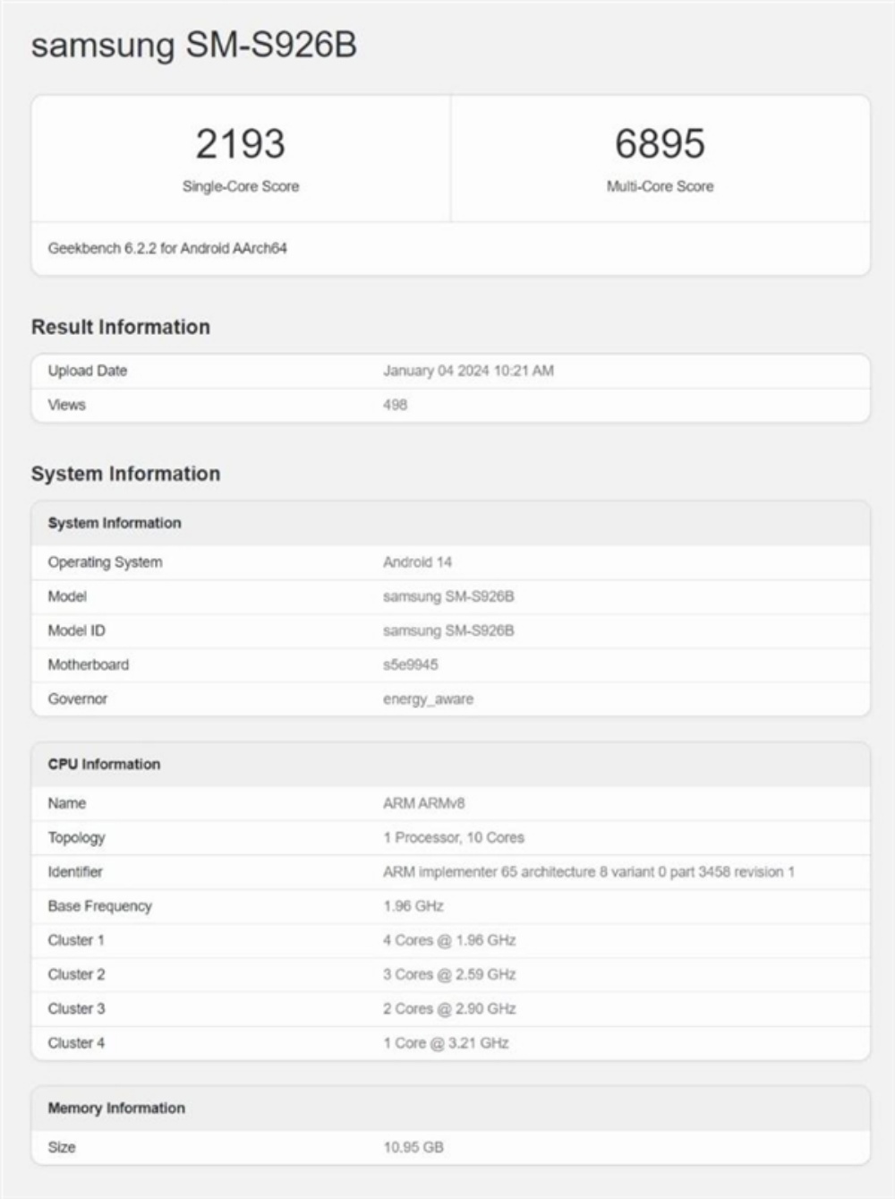 三星SAMSUNG Galaxy S24系列跑分曝光：Exynos版性能逊色骁龙8 Gen3版