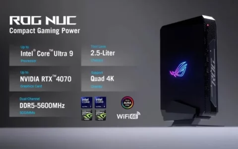 华硕ASUS在CES 2024上推出首款国产NUC 配备Core Ultra 9芯片和RTX 4070显卡