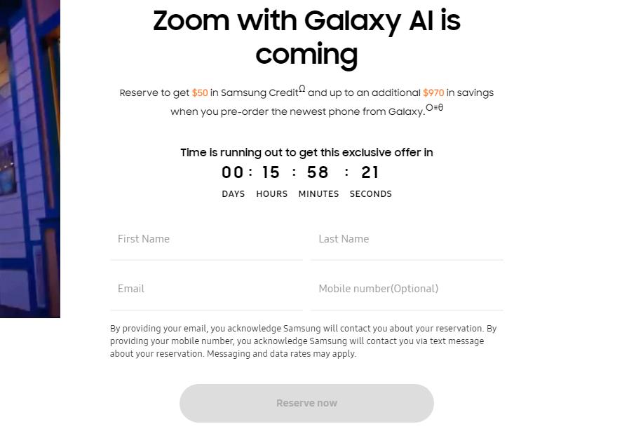 三星Samsung Galaxy S24系列预订优惠来了！ 可节省1020美元