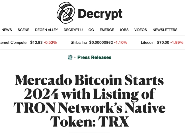 英国金融时报关注TRX登陆Mercado Bitcoin交易所：波场TRON强化南美洲布局，国际化进程持续加速