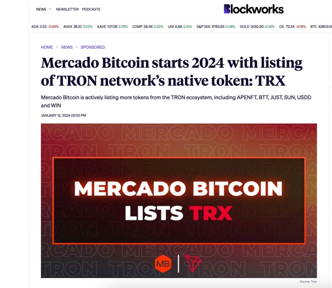 英国金融时报关注TRX登陆Mercado Bitcoin交易所：波场TRON强化南美洲布局，国际化进程持续加速