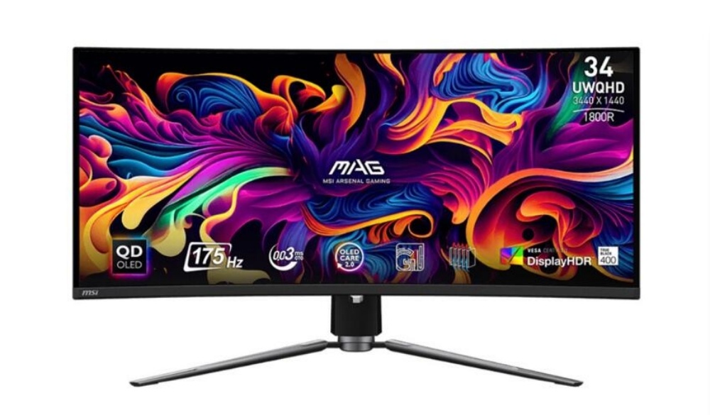 微星发布MAG 341CQP游戏显示器：QD-OLED面板+175Hz刷新率