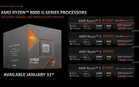 AMD 8000G系列处理器配置曝光：Phoenix 2与Phoenix 1在PCIe通道方面存在差异