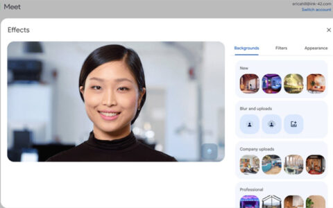 Google Meet 推出新功能：视频效果和灯光改进