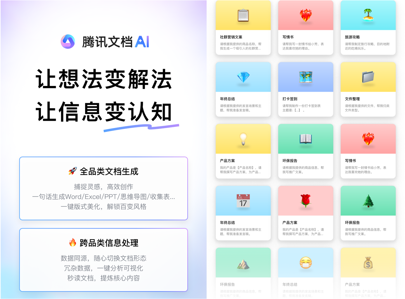 腾讯文档智能助手开启公测,AI创作全面应用于协同办公场景