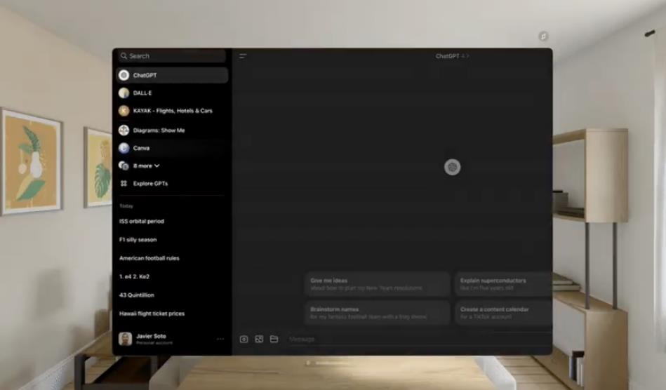 OpenAI发布Vision Pro版ChatGPT 在VR头显上享受自然语言交互