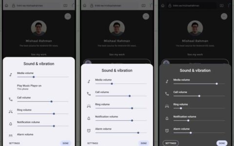 Android 15全新音量面板亮相：UI大改，一键静音更便捷
