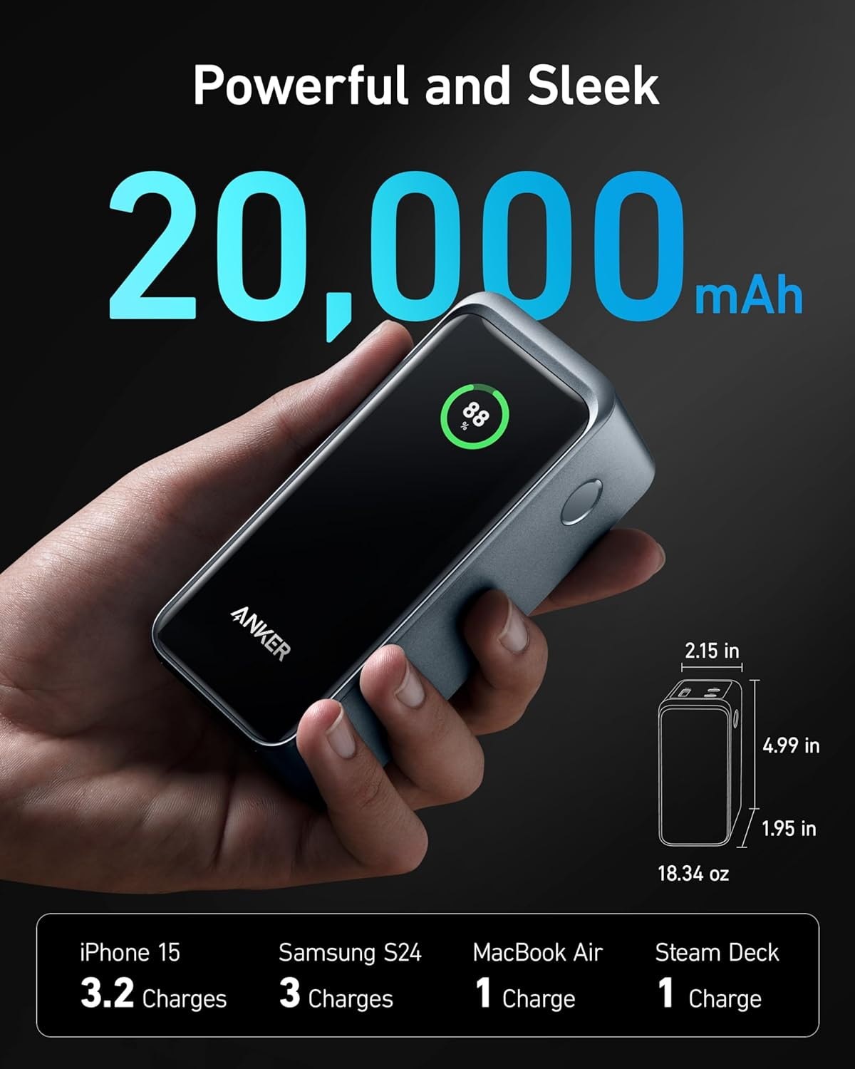 Anker Prime Power Bank：美国亚马逊限时折扣40美元，现价89.98美元！