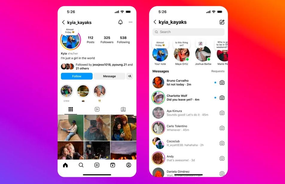 Instagram更新：Notes功能将更突出，新增“断流器”贴纸工具