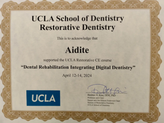Aidite(爱迪特）与美国UCLA大学联合举办的数字化牙科CE课程圆满结束！