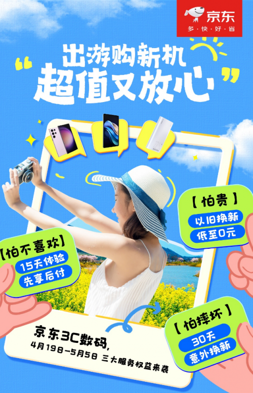出游装备不再担心摔坏 京东3C数码30天意外换新让这个假期体验更好