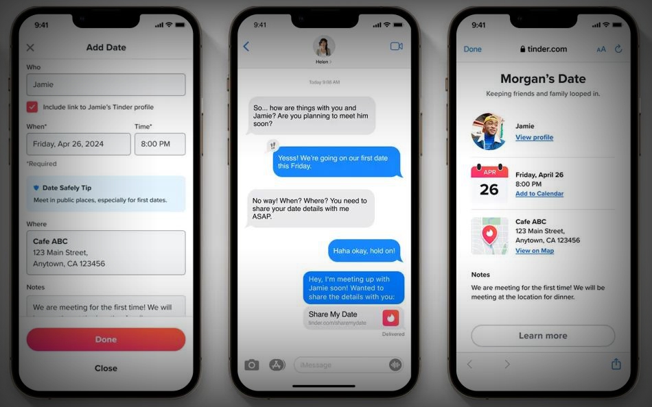 Tinder推出“分享我的约会”功能：可实时更新约会信息