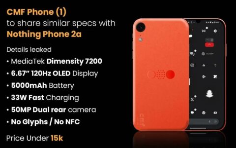 CMF Phone（1）规格曝光：经济型新品挑战市场
