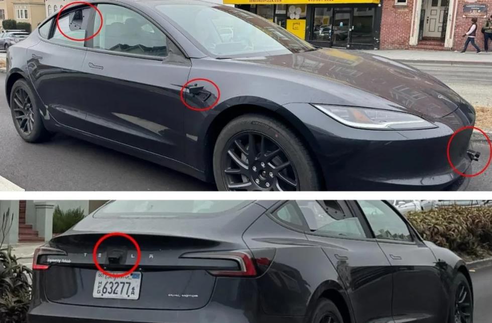 特斯拉Robotaxi曝光：带可疑摄像头Model 3测试车现身北加州