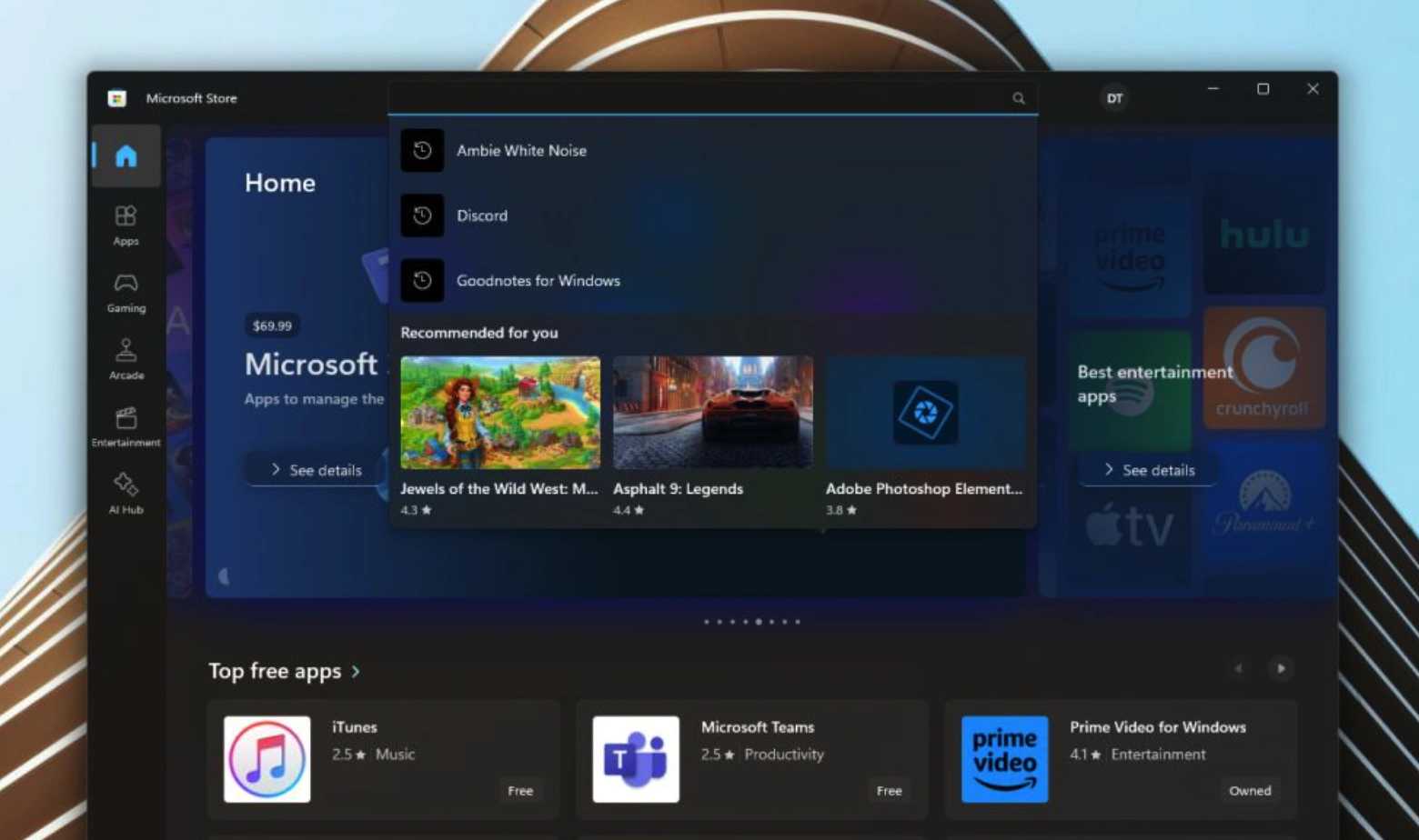 微软邀请用户测试 Win11 新版应用商店   增强搜索推荐、支持游戏分类