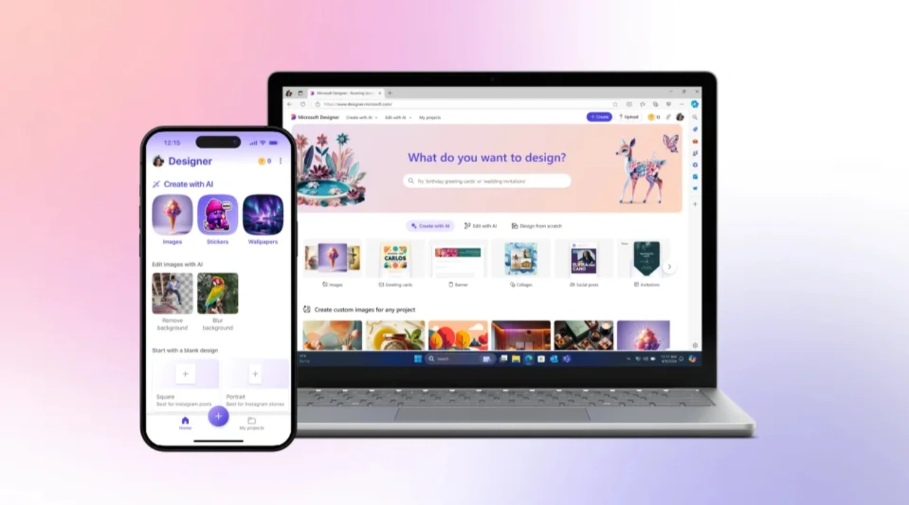 微软AI驱动的 Designer 应用程序登陆 iOS 和 Android 免费使用AI编辑图像