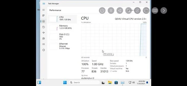 网友在苹果 iPhone 15 Pro 上跑精简版 Win11，开机需 20 分钟