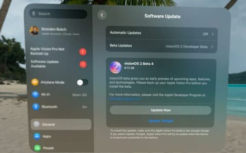 苹果发布visionOS 2 Beta 4开发者预览版，优化头显体验