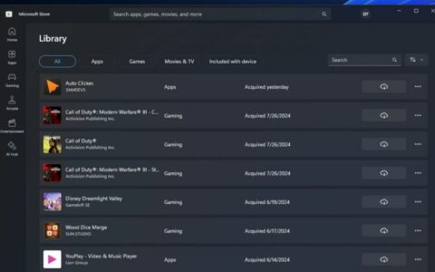 Windows 11 Microsoft Store 8月更新预览版发布：库界面优化，下载与更新体验升级