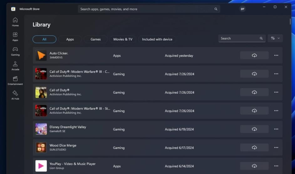 Windows 11 Microsoft Store 8月更新预览版发布：库界面优化，下载与更新体验升级