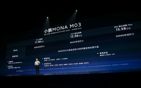 小鹏汽车发布全新智能纯电掀背轿跑MONA M03 展现十年创新实力
