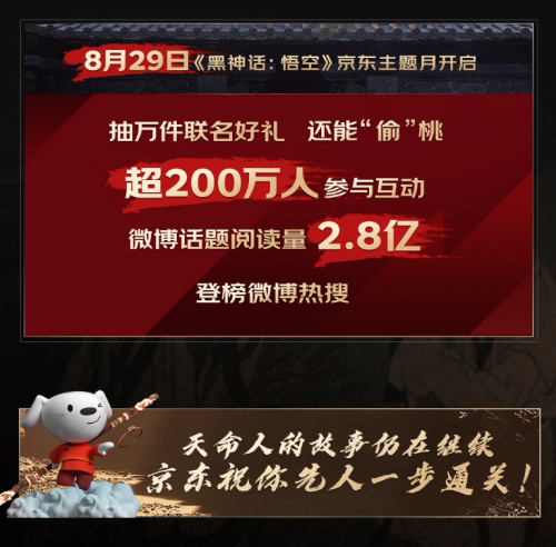 超200万人参与互动 打开京东搜“黑神话悟空”即可一键Get最新游戏装备