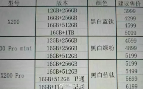 vivo X200全系售价被曝光    3999元起、搭载天玑9400 GPU