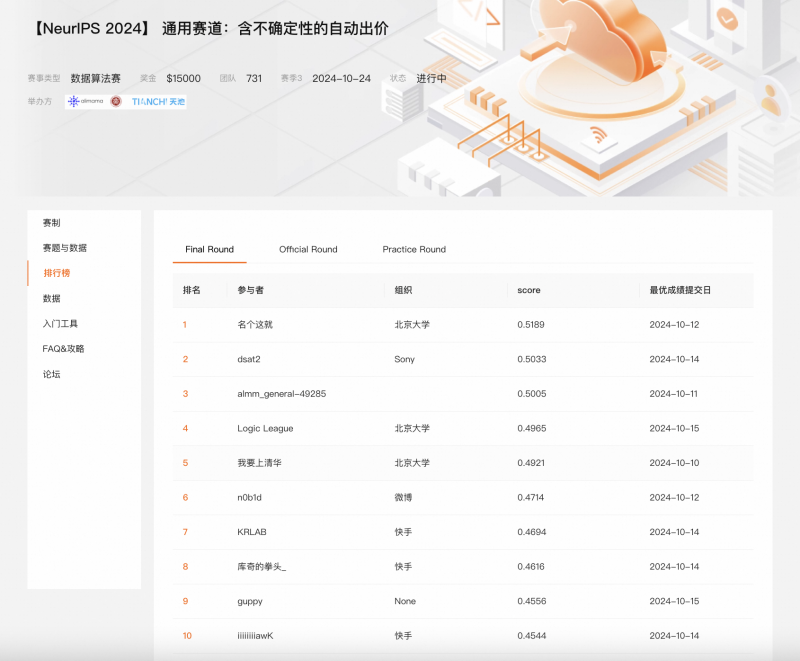 淘天集团5篇论文入选NeurIPS，阿里妈妈自动出价比赛决赛白热化