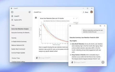 OpenAI推出Windows版ChatGPT客户端，付费用户率先体验